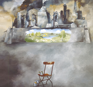 CO 2, Öl auf Leinwand 60x70 CM